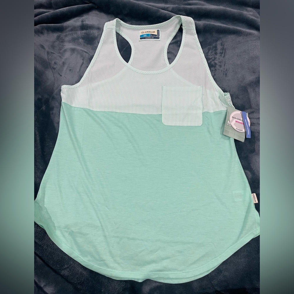 Teal magellan tank top